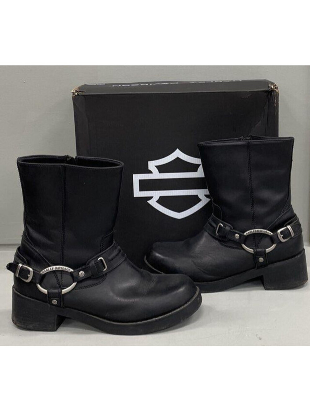 Harley-Davidson Womens 10 Christa Black Harness Biker Motorcycle Boots  85298